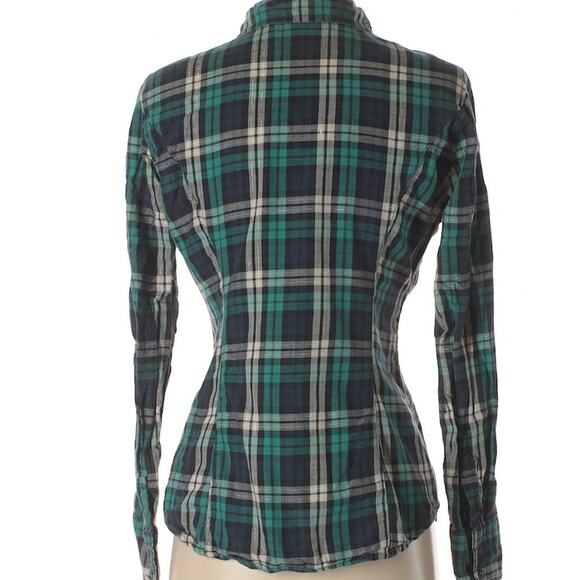 Guess Green Blue Plaid Button Down Shirt - Picture 8 of 8